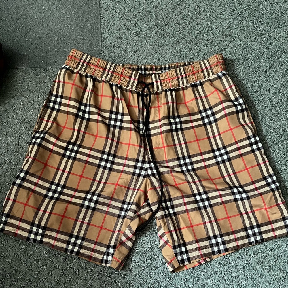 Burberry Men’s medium Check Drawcord Swim Shorts